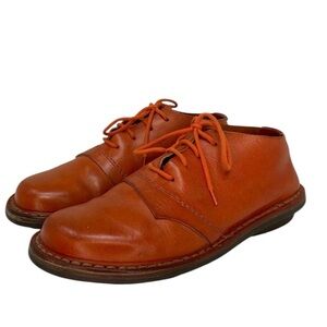 TRIPPEN Shoes Handmade Germany Orange Brown Leather Lace Up Flats Size 36 or 6